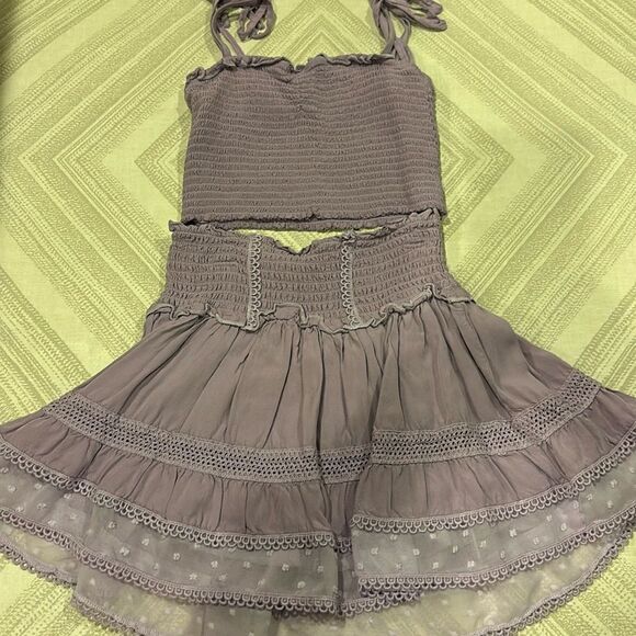 Katie J NYC Girls Purple Tank Top and Skirt Matching Set - Picture 1 of 9